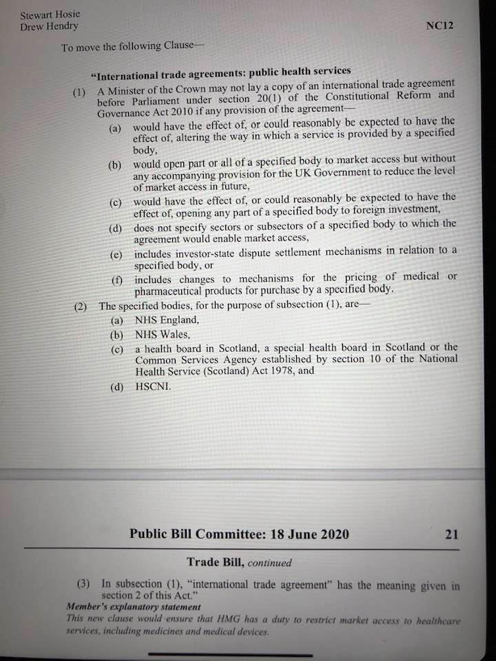 Trade Bill amendments